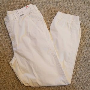 NWT Uniqlo White Pants, cuffed bottoms